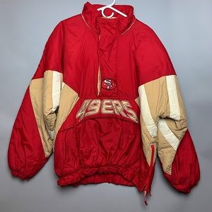 Pro Line Vintage 49ers Starter Jacket Red Gold